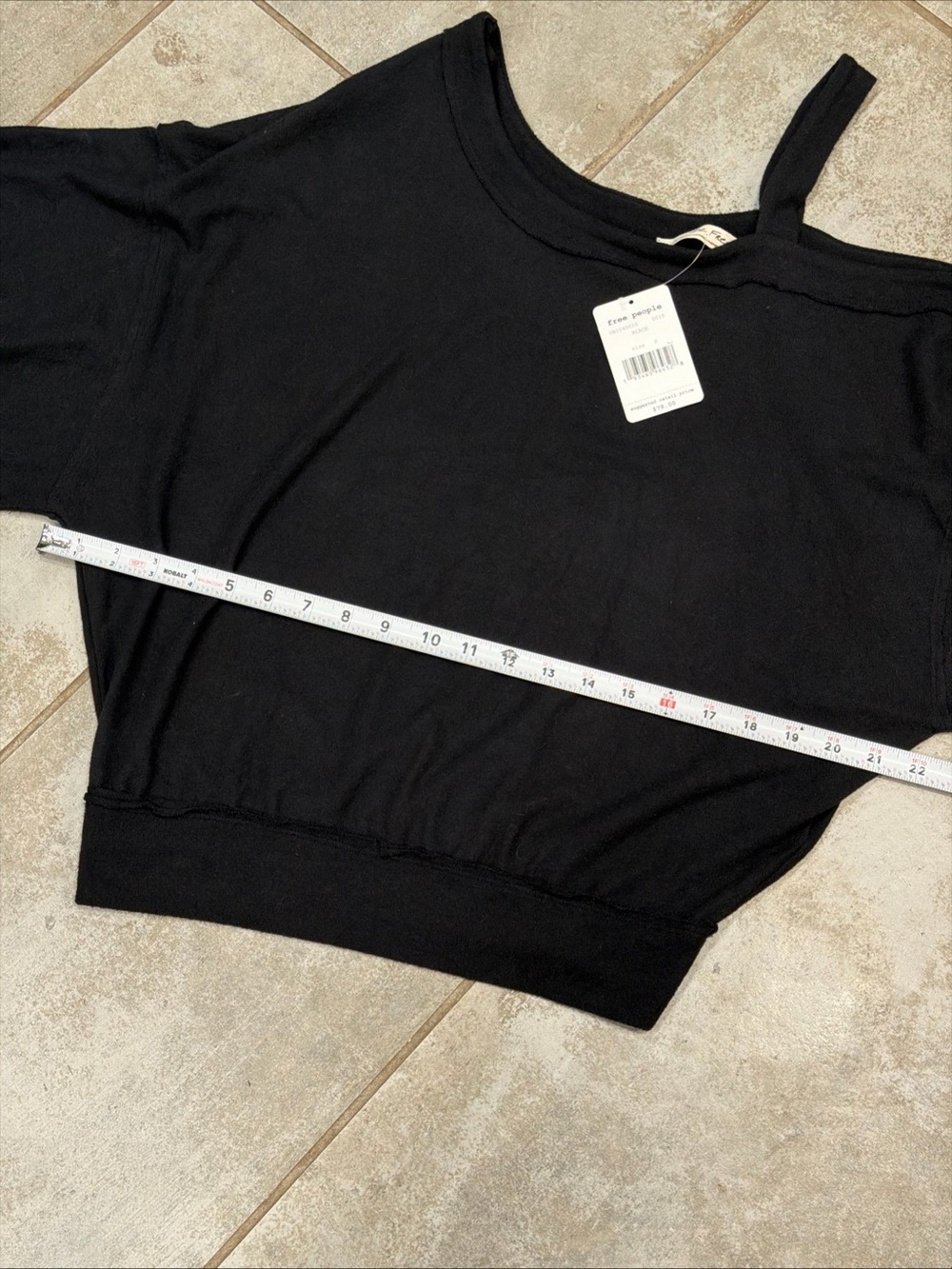 NWT Free People We The Free Flaunt It Pullover Black Off The Shoulder Top Size S - Picture 6 of 6